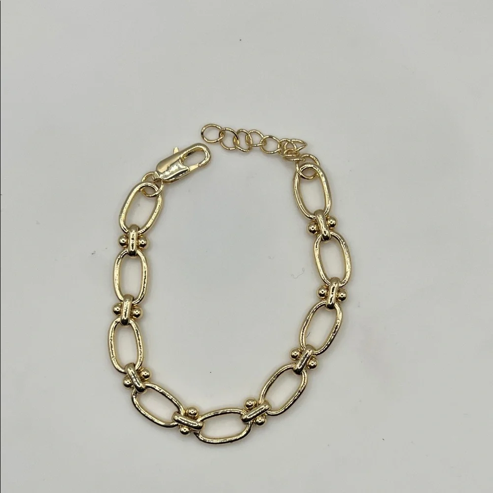 182. 18k Gold Plated Bracelet 7” - 8 1/2”